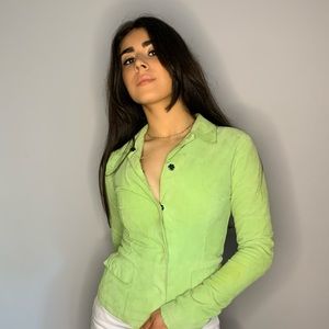 🐛Dolce & Gabbana Leather Green Blazer Jacket🐛